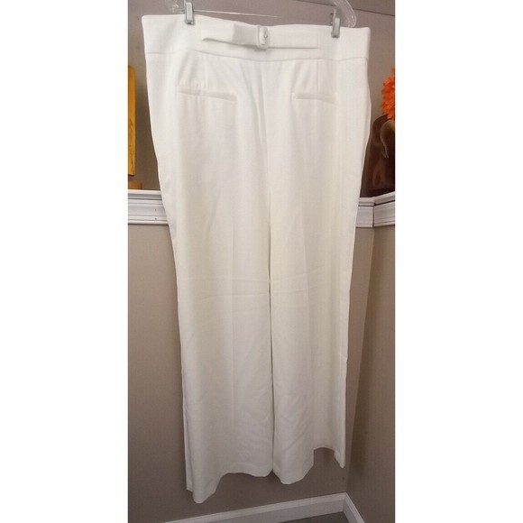 New York And Company Womens White Wide Leg Side Zip Dress Pants Size XXL - Picture 5 of 16
